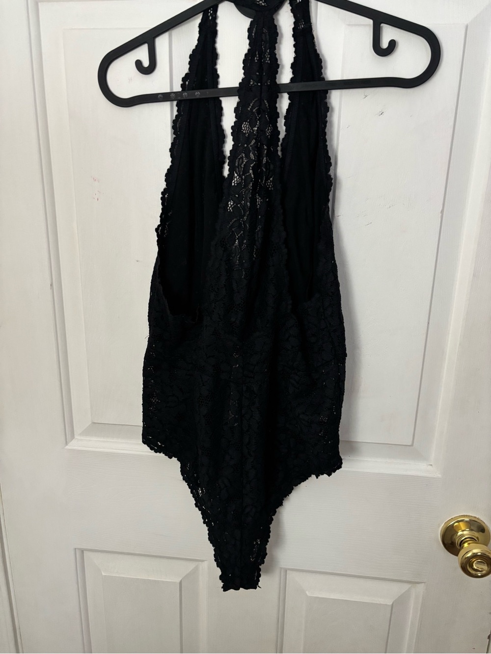 Free People Black Lace Halter Bodysuit Bandeau